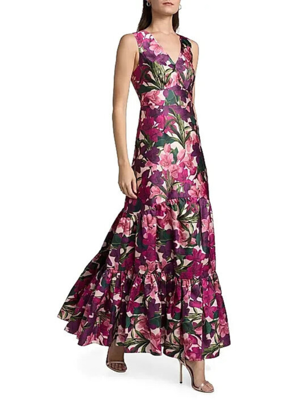 NEW, SACHIN & BABI Rori Floral Sleeveless Mikado Gown SZ 12 #LD440